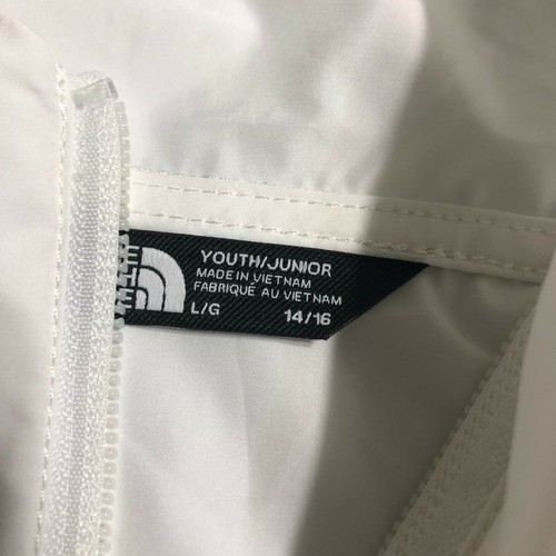 North Face Novelty Fanorak Jacket 1/2 Zip Hood White YOUTH Junior Sz L 14/16 - Picture 3 of 6