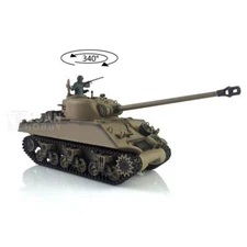 Henglong 2.4G 1/16 7.0 Plastic Ver M4A3 Sherman IR RTR RC Tank 3898 BB Gun Smoke