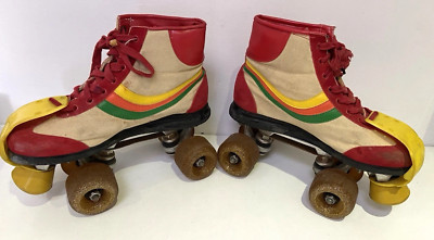 Vintage Mayfair Rainbow Motiv Rollschuhe UK 5 USA 6 EU 38 BE85