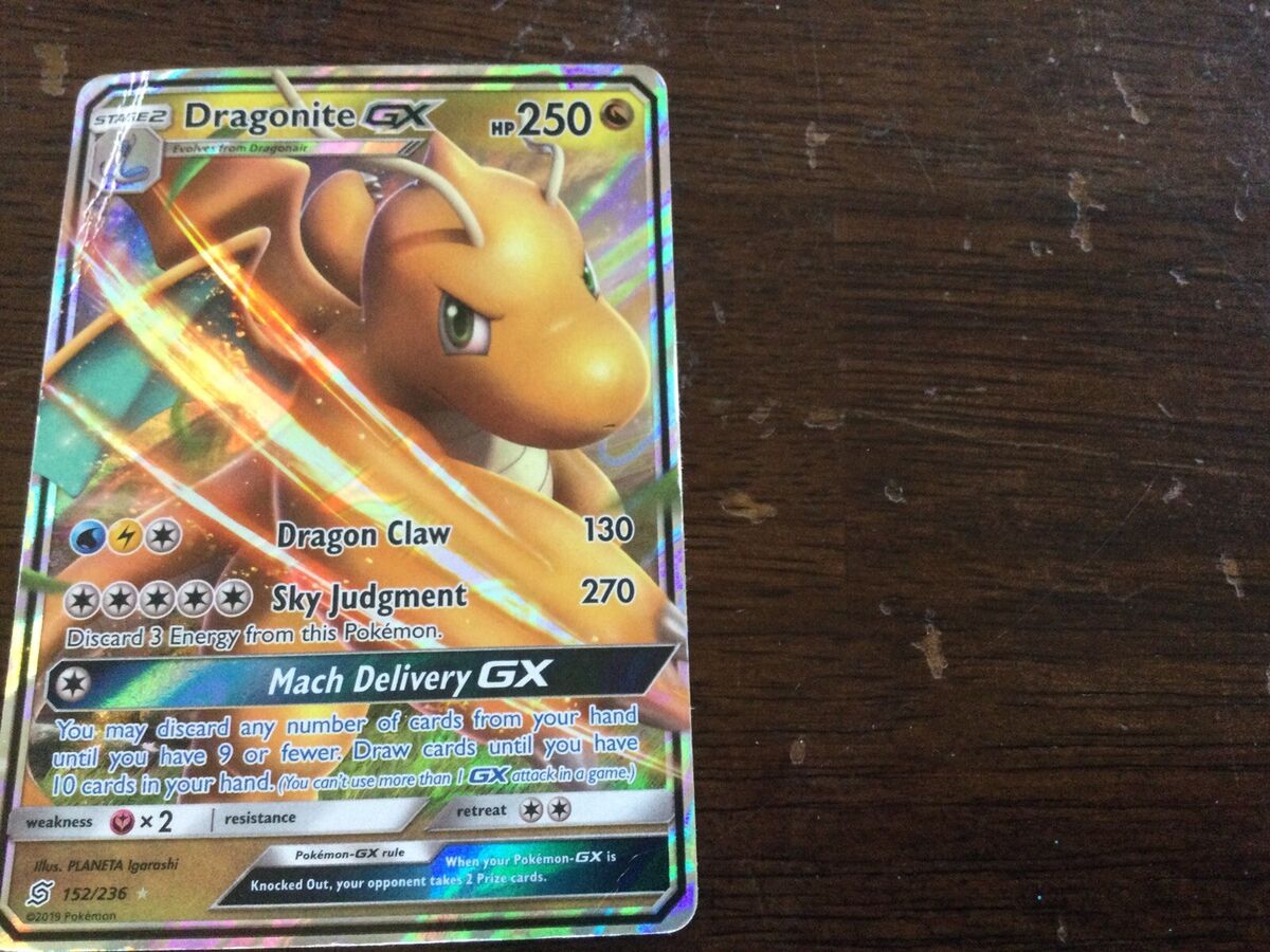 2019 Pokemon, Unified Minds, #152/236 Dragonite GX, Holo Ultra Rare