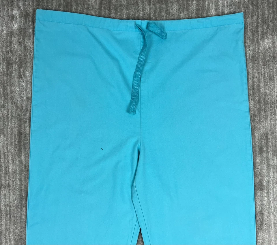 Medgear Scrub Pants Adult Small Blue Drawstring No Elastic - Image 2 of 4