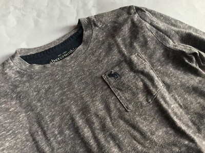 ABERCROMBIE Kids Grau meliertes Boys LG-Shirt Gr.5-6 116