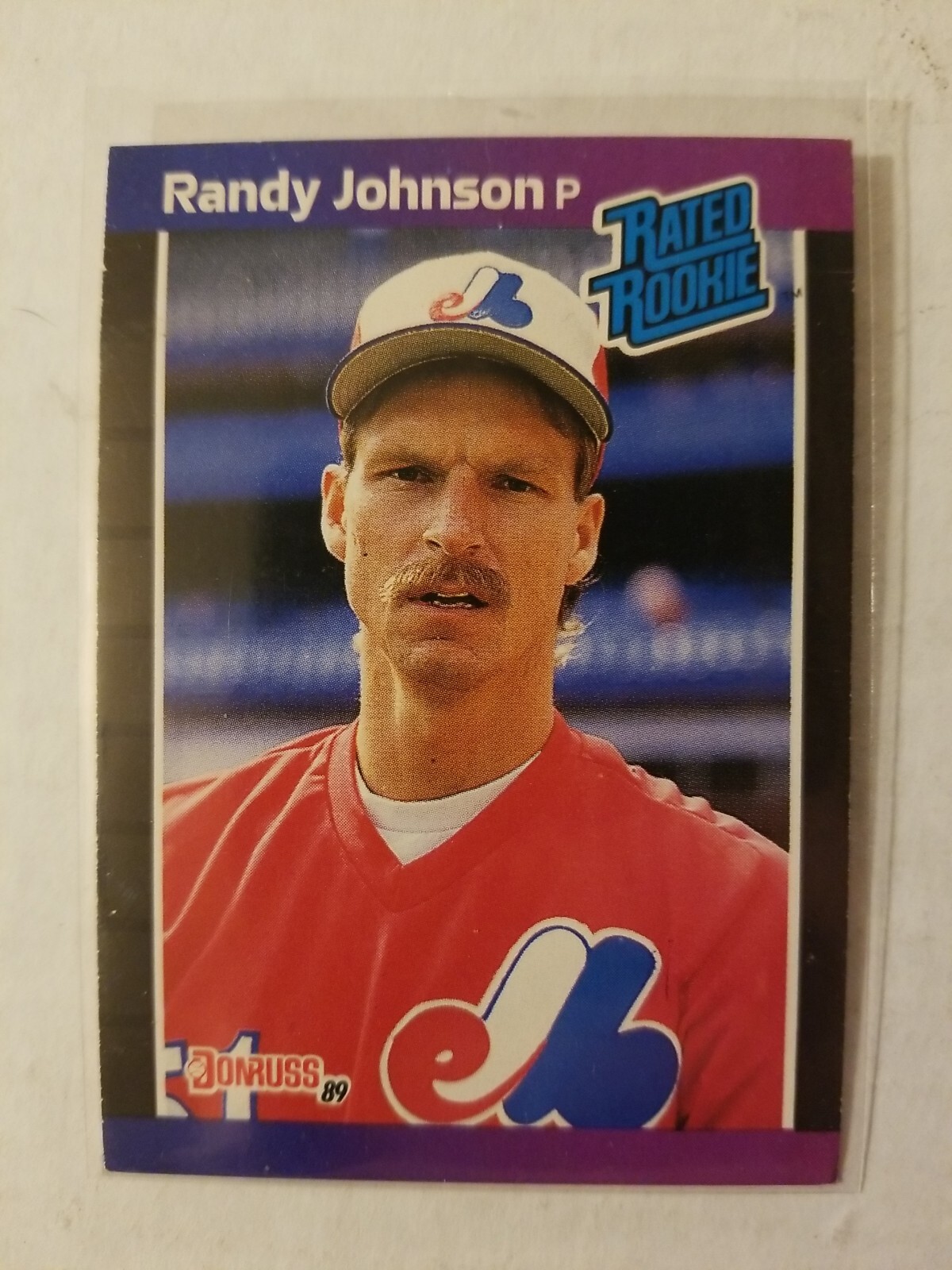 Rated Rookie Randy Johnson 1989 Donruss Randy Johnson #42 Rated Rookie - Two Errors -Wrong DOB No ...