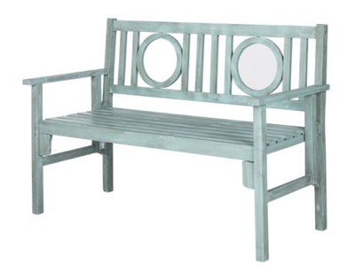 Garden Bench Patio Beach House Teal Blue Outdoor Furniture Deck