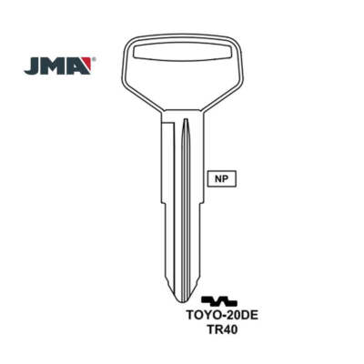 JMA Uncut Key Blank Fits for Toyota - TR40 - TOYO-20DE (10 Pack)