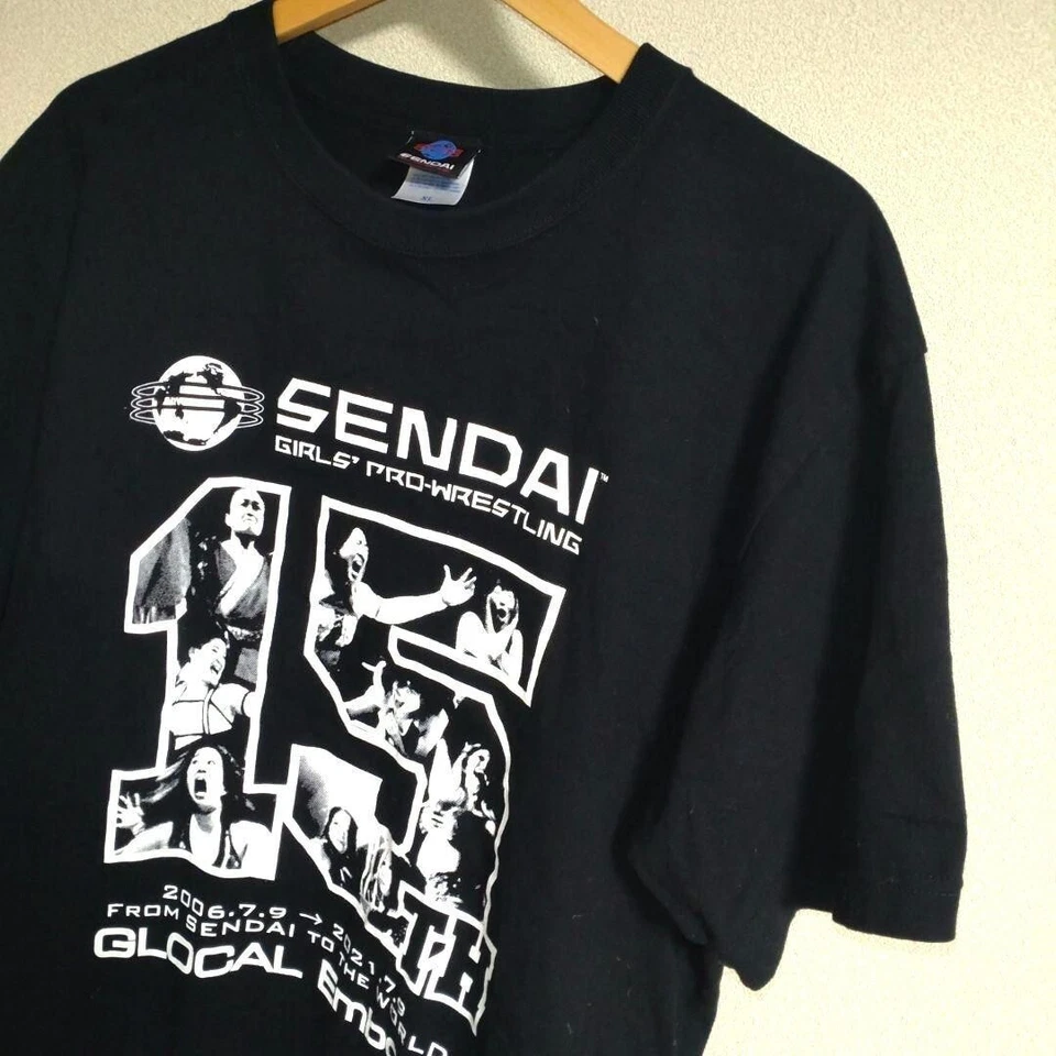 Camiseta para mujer Pro Wrestling Sendai niñas Pro Wrestling Glocal Embody negra XL Foto 3 de 4
