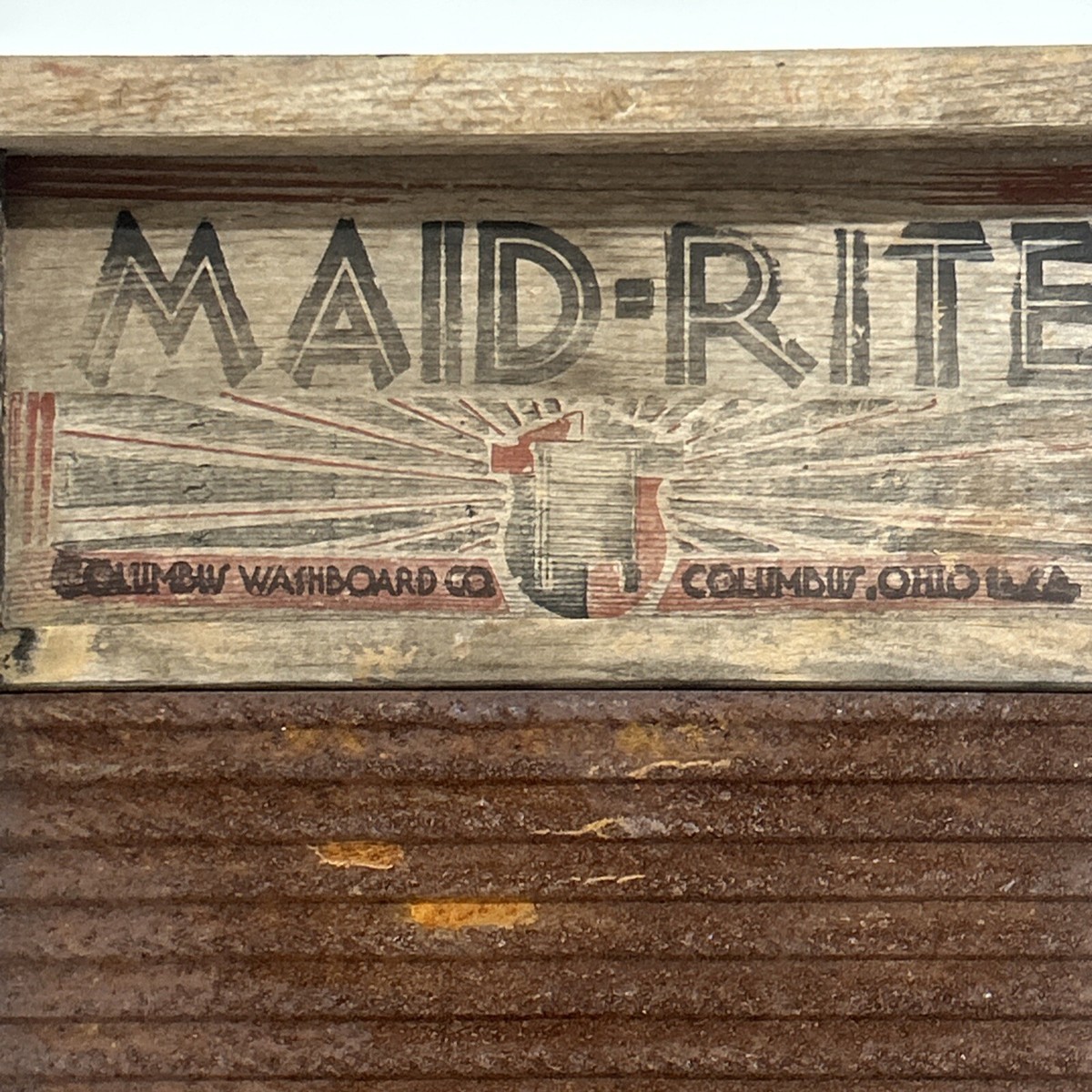 Vintage Maid-Rite No 2072 Standard Family Size Wash Board Columbus