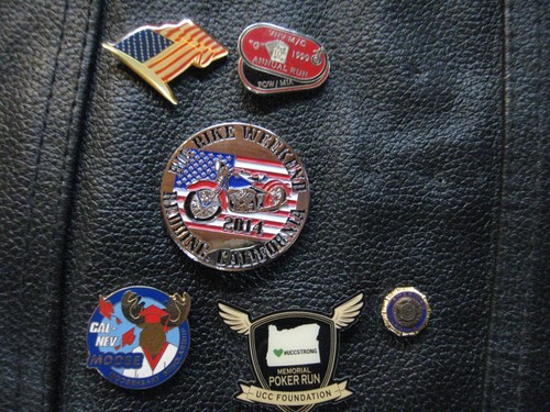LEATHER MOTORCYCLE VEST, DREAM APPAREL SIZE 56, PINS & PATCHES - Bild 8 von 15