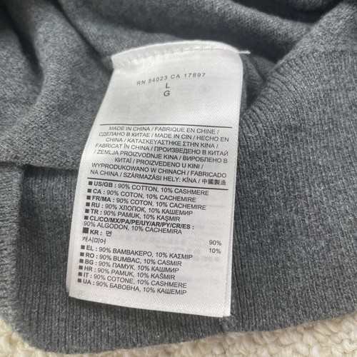 Herren Banana Republic Pullover Large grau 1/4 Reißverschluss Strick Baumwolle Kaschmir - Bild 11 von 12