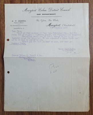 1925 Maryport Gas Works Cumberland Propellergetriebe Reparatur an Marineingenieur
