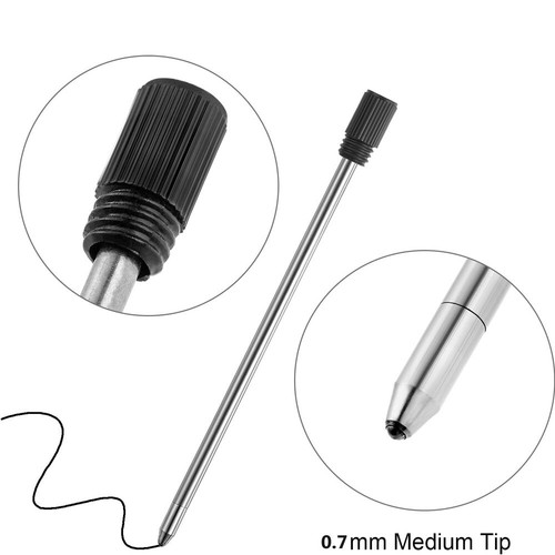 20pcs 2.75'' Metal Ballpoint Pen Refills Black Blue Ink Refill Replacement 0.7mm - Picture 13 of 34
