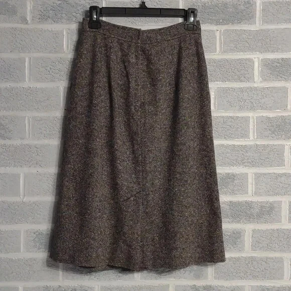 Vintage The Villager 100% Pure Wool Grey Marbled Skirt and Blazer Outfit Size 10 - Image 2 of 4