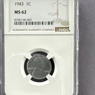 1943 Lincoln Wheat Small Cent Steel NGC MS 62 Philadelphia Uncirculated