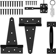 Fence Gate Hardware Kit, Heavy Duty Gate Kit for Wooden Fence with Self Locking