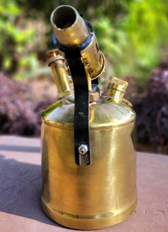 Vintage Reproduction Primas Kerosene Oil Brass Blow Torch Lamp In 100% Working. - Image 3 of 4