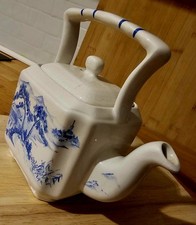 RARE James Sadler Teapot for Jacksons of Piccadilly - Blue & White Oriental - UK