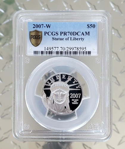 2007-W American Platinum Eagle $50 - PCGS Shield PR70 DCAM Statue of Liberty