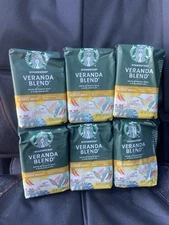 6-12oz bags Starbucks Veranda Blend Light Roast Ground Coffee BLONDE morning LOT