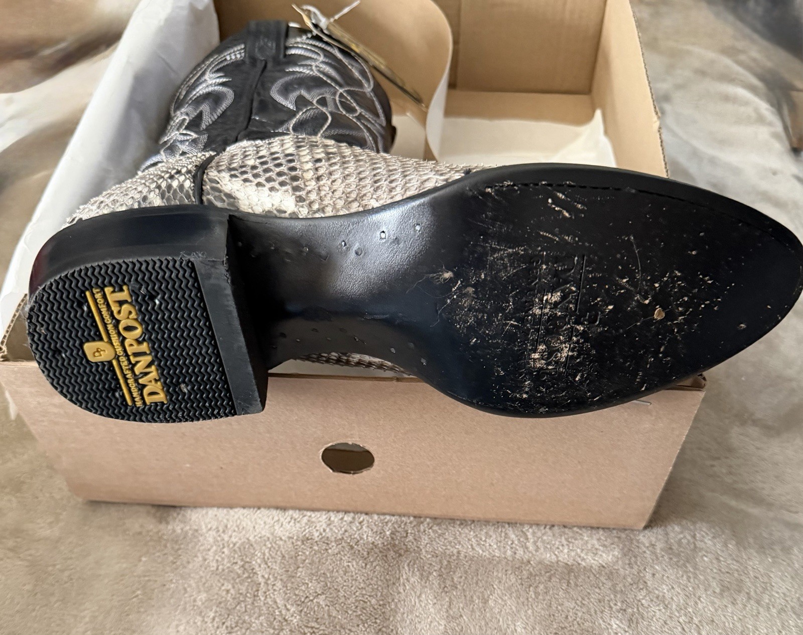 Dan Post Manning Python Snake Black/Natural Weste… - image 18