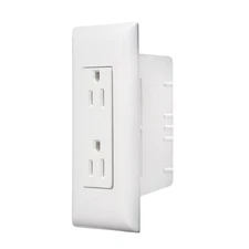 White Dual Ac Outlet For Rv Self Contained Electrical Outlet 125 Vac Ul Listed