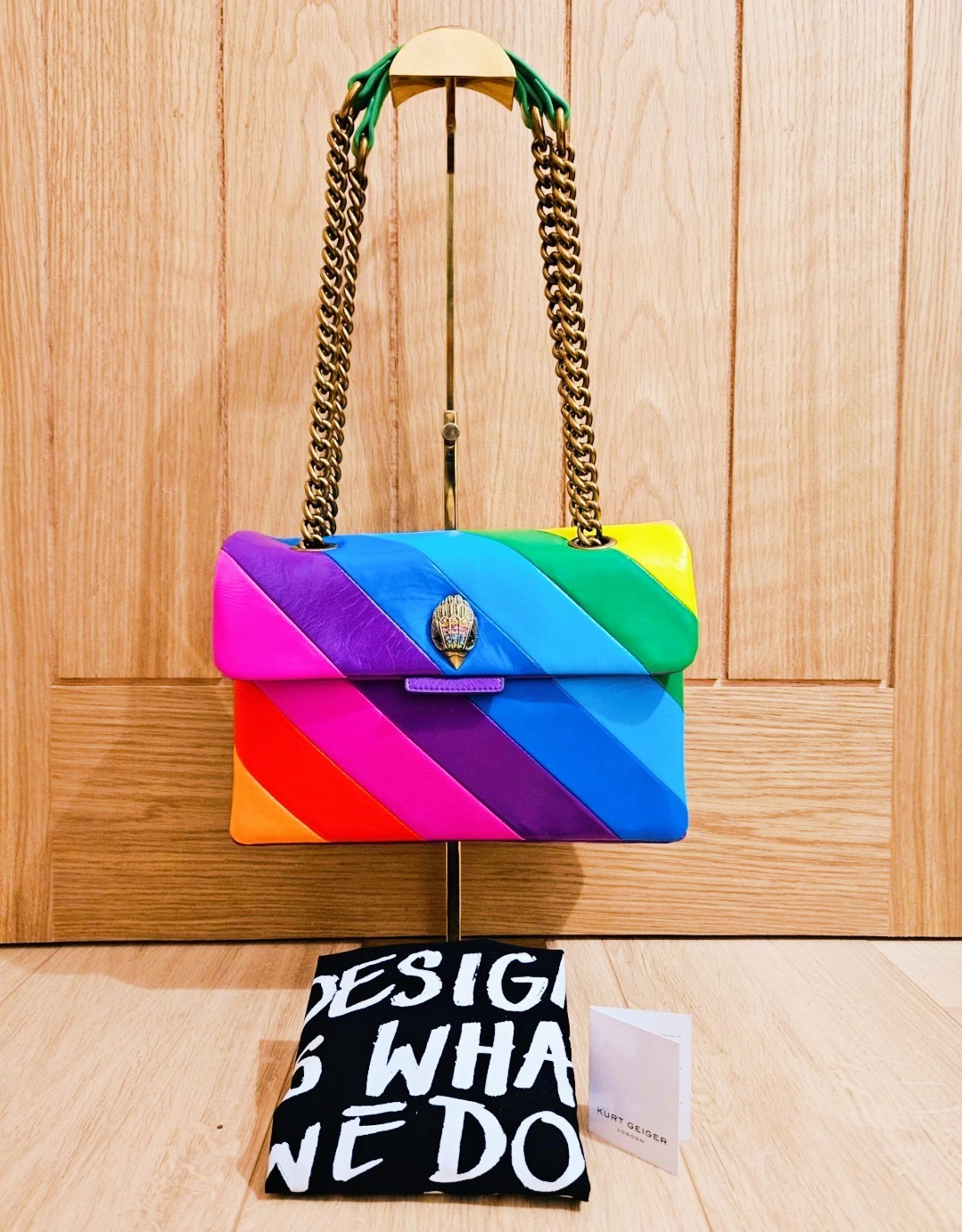 Kurt Geiger London Medium Kensington Leather Neon Rainbow Bag Last One Sold Out image 2