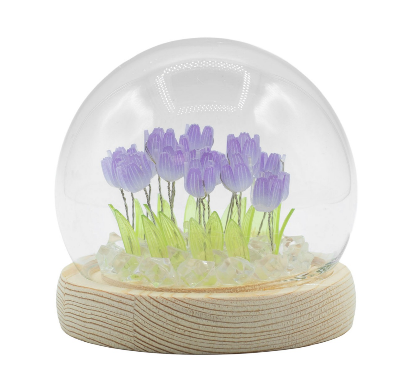 20 Tulips - Floral Glow Garden Dome - H-10cm - LED USB - Brand New & Boxed