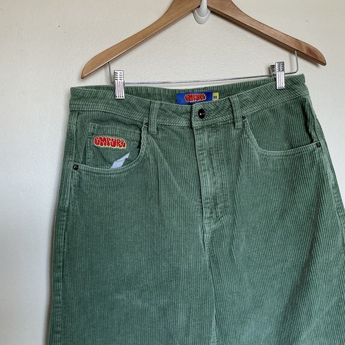 Empyre Relax Corduroy Pants Size 32 Y2K Skate Green Grunge - Picture 3 of 8