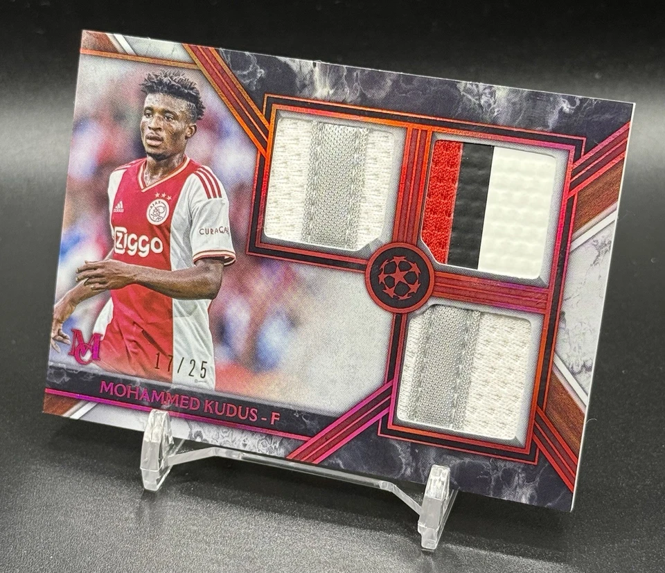 Mohammed Kudus Ajax Topps Museum UCL 2023 Worn Patch Tottenham Ruby #/25 UEFA - Image 3 of 4