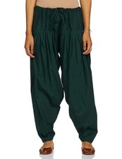 Cotton Women Patiala Women's  Girl Regular Fit Salwar Pants Regular Dark Green