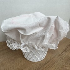 Adult White Mob Hat Granny Bonnet Mop Cap Costume Accessory Colonial Pilgrim