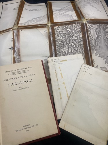 Original WWI Gallipoli Trench Maps/Military Operations 1929