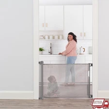 50 Inch Retractable Baby Gate Safety Barrier Doorways Hallways Easy Install Wide