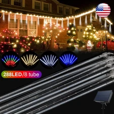 192/288 LED Meteor Shower Lights Fairy String Light Falling Rain Tree Xmas Party