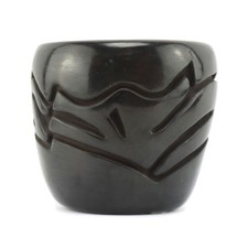Billy Cain (1950-2006) Santa Clara Black Jar with Carved Avanyu Design