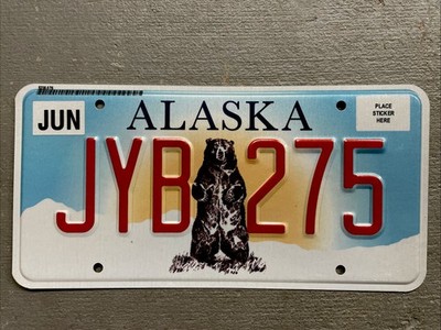 ALASKA LICENSE PLATE KODIAK BEAR JYB-275 MINT!!!!! WOW!!! 