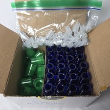 Vivaplex, 24, Cobalt Blue 10ml Glass Bottles, with Green Caps
