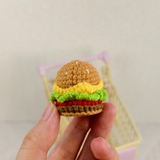 Handmade Amigurumi Crochet Hamburger Plushie