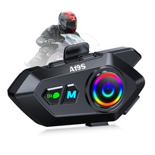Motorcycle Helmet Bluetooth Headset, Bluetooth 5.4 Intercom for 2 Riders up t...