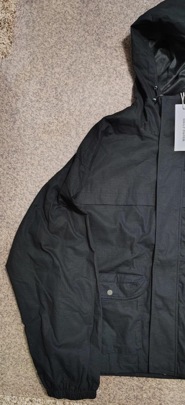 $200 NWT XXL Daily Paper Ripstop Cargo Track Jacket Mens Black Oyster Gorpcore - product detail image 2