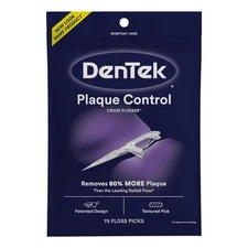 DenTek Cross Flosser Plaque Control Floss Picks, 75 Count (Pack of 1) 