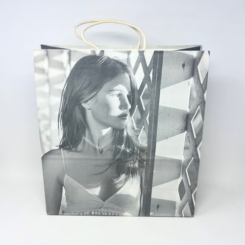 Abercrombie & Fitch Paper Used Shopping Bag Rare Male Female Model Black White