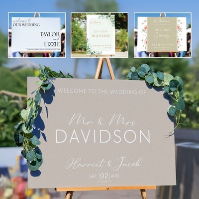 Willkommensschild Hochzeit - individuell bedruckt Willkommen zu unserer Hochzeit Schild