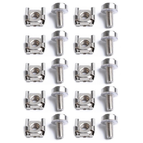 10Pcs Metal Nickel-Plated M5 Cage Nuts With Screws For Square Hole Racks Cabinet - 第 3/12 張圖片