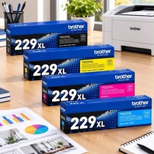 Brother TN229XL Genuine OEM Toner 4-Pack TN-229XL Black Cyan Magenta Yellow