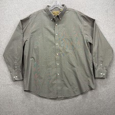 RoundTree Yorke Gold Label Shirt Mens XXL Grey Polka Dot Perfect Performance