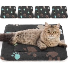 4 Pack Ultra Soft Dog Cat Bed Mat with Cute Prints Reversible Fleec... Fast Ship