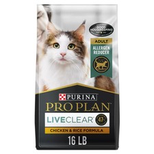 Purina Pro Plan LiveClear Chicken Rice Adult Cat Dry Food 16 lb