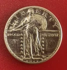 1917 D Type 2 Standing Liberty Silver Quarter Dollar, Choice to Gem Uncirculated
