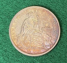 PERU 1915 SILVER 1/2 HALF SOL - HIGH GRADE