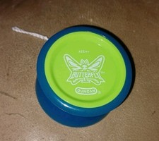 Duncan Butterfly XT Blue Neon Green Yo-Yo Original 1 YoYo Beginner Play EUC
